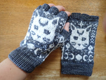 Load image into Gallery viewer, Hand Knit Gloves - Moon Cat
