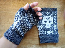 Load image into Gallery viewer, Hand Knit Gloves - Moon Cat