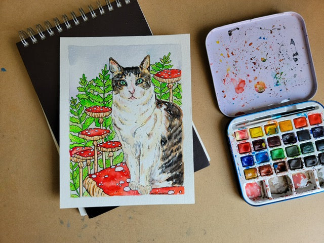 Pet Portrait Watercolor/Gouache Painting
